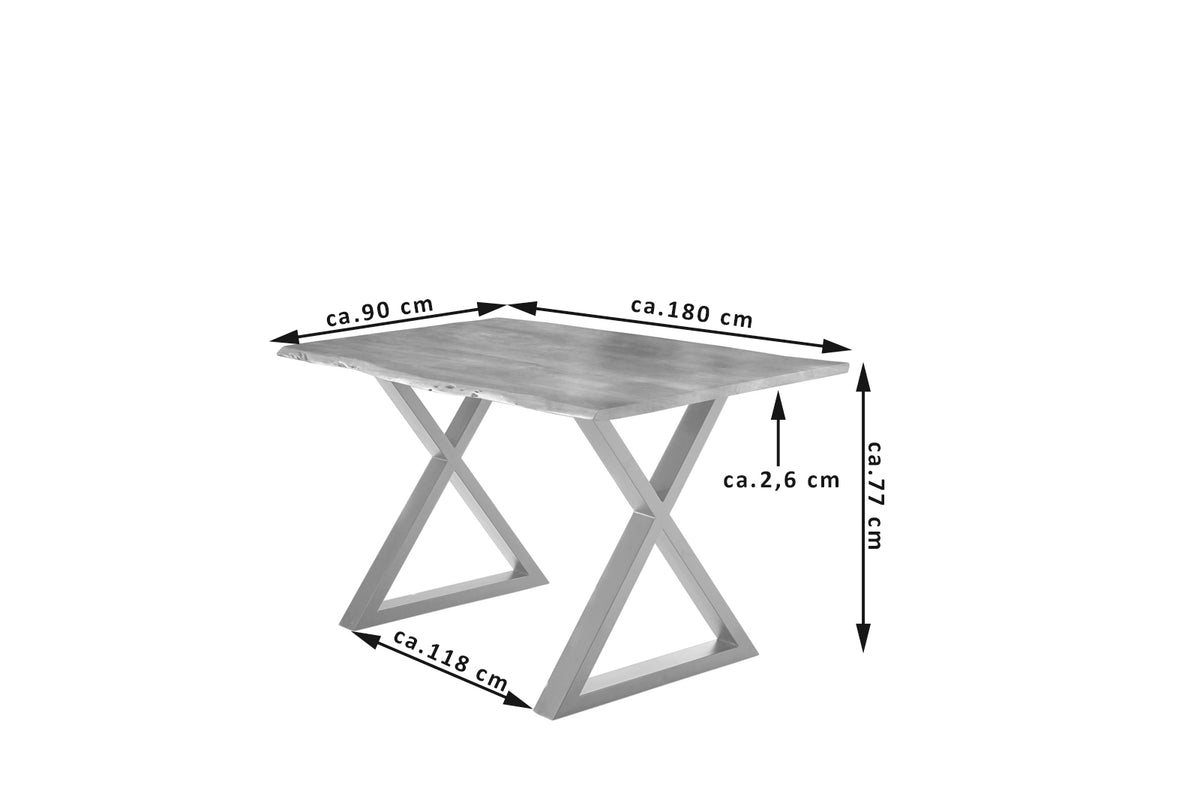 #180x90 #naturfarben #x-gestellsilber