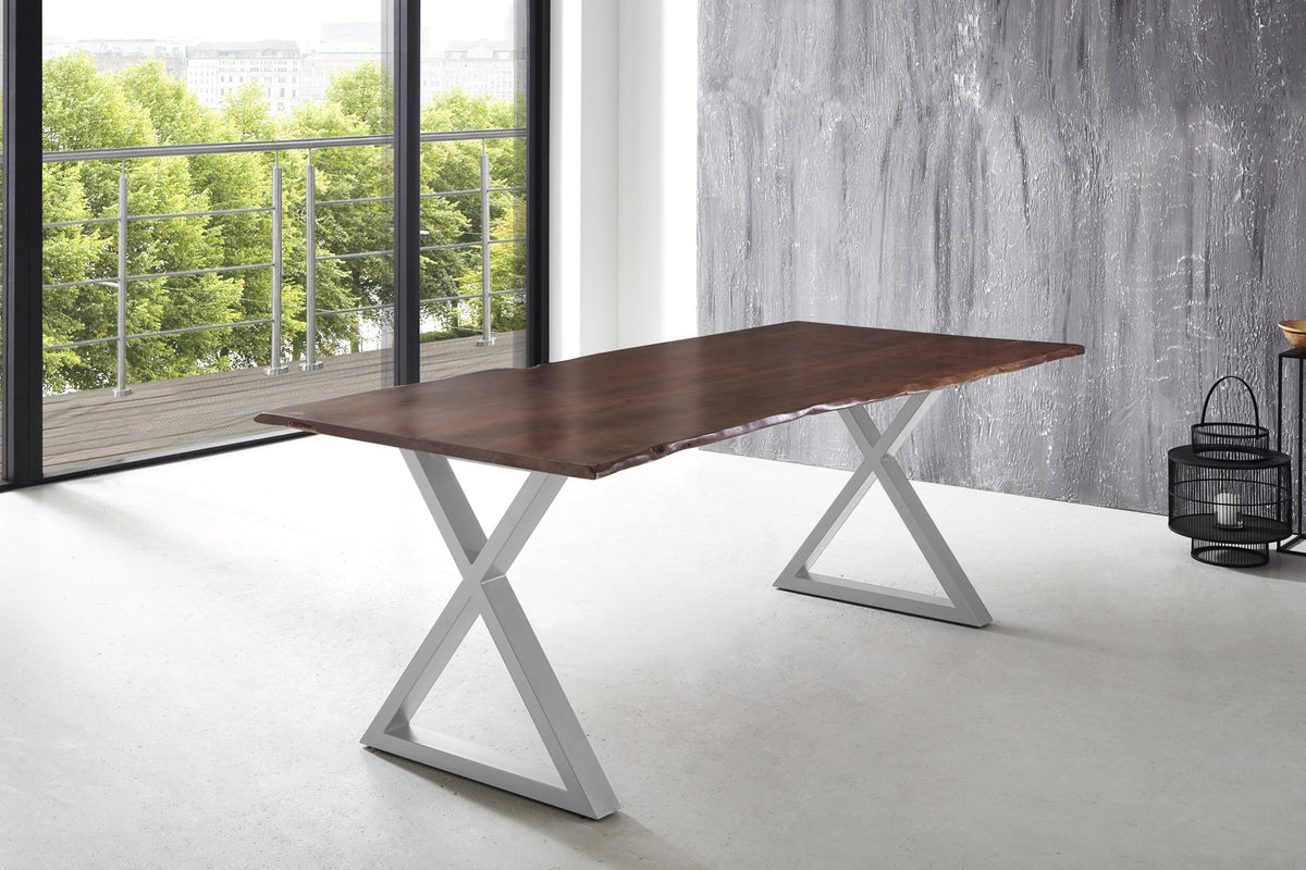 #240x100 #nussbaumfarben #x-gestellsilber
