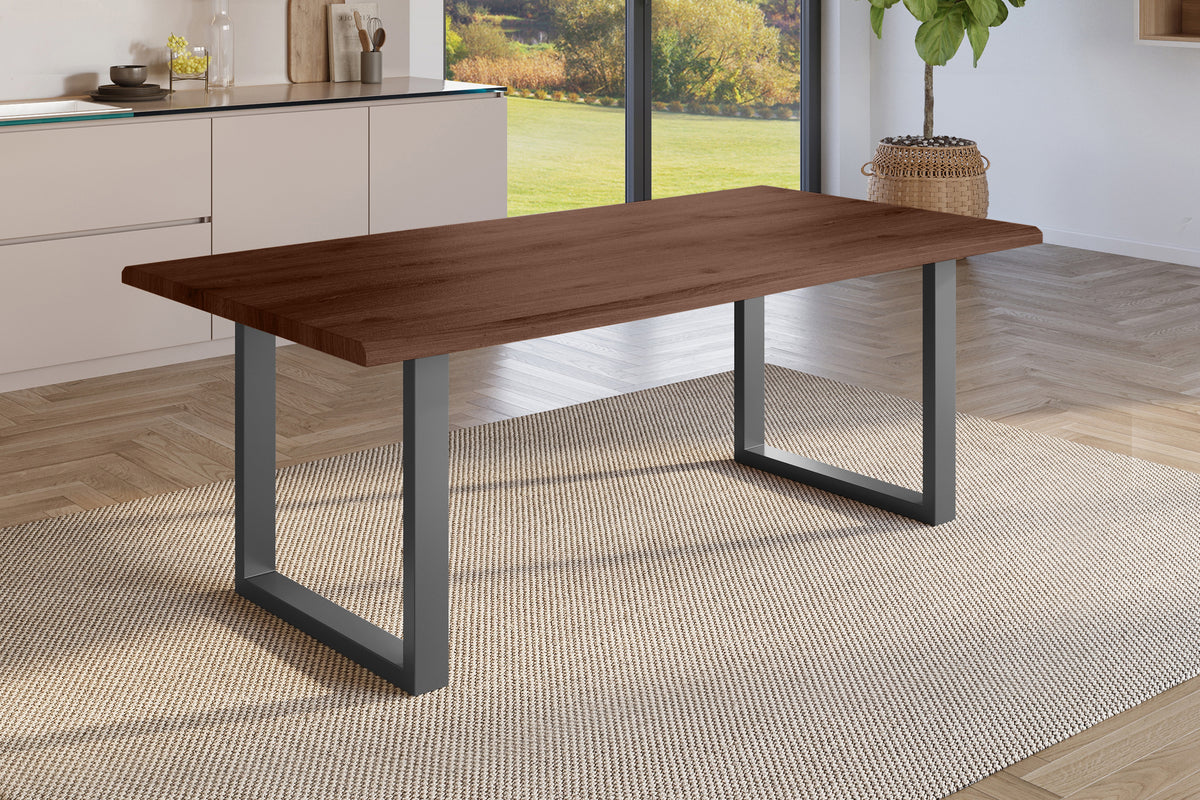 #220x100 #holznussbaum-optik #u-gestellschwarz