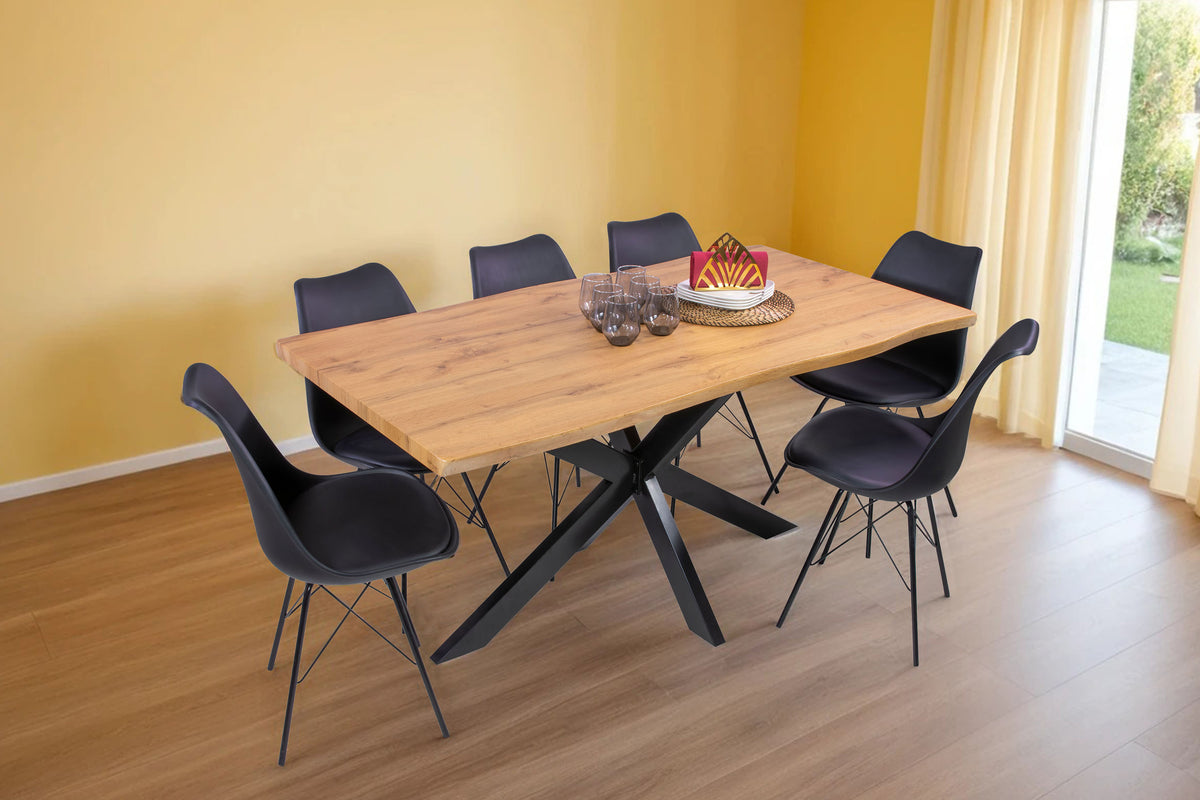 #160x85 #holzwildeiche-optik #spider-gestellschwarz