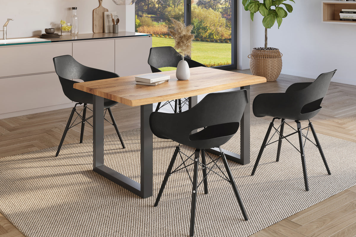 #140x80 #holzwildeiche-optik #u-gestellschwarz