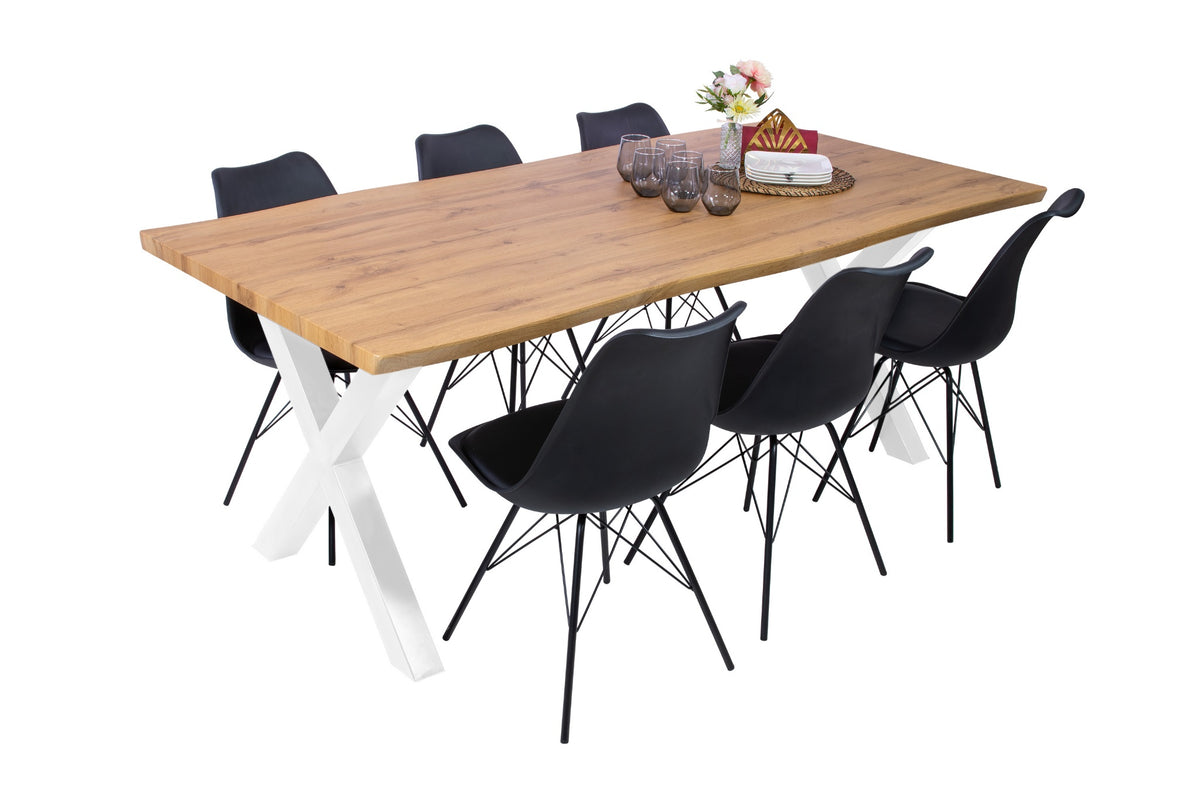 #160x85 #holzwildeiche-optik #x-gestellweiß