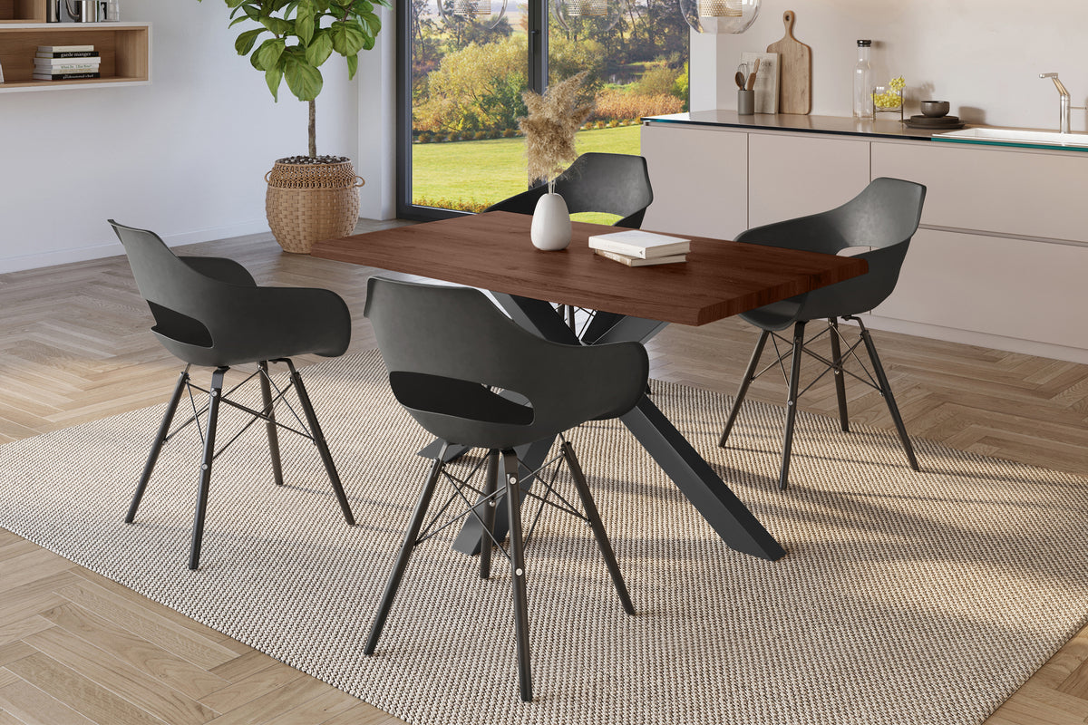 #120x80 #holznussbaum-optik #spider-gestellschwarz