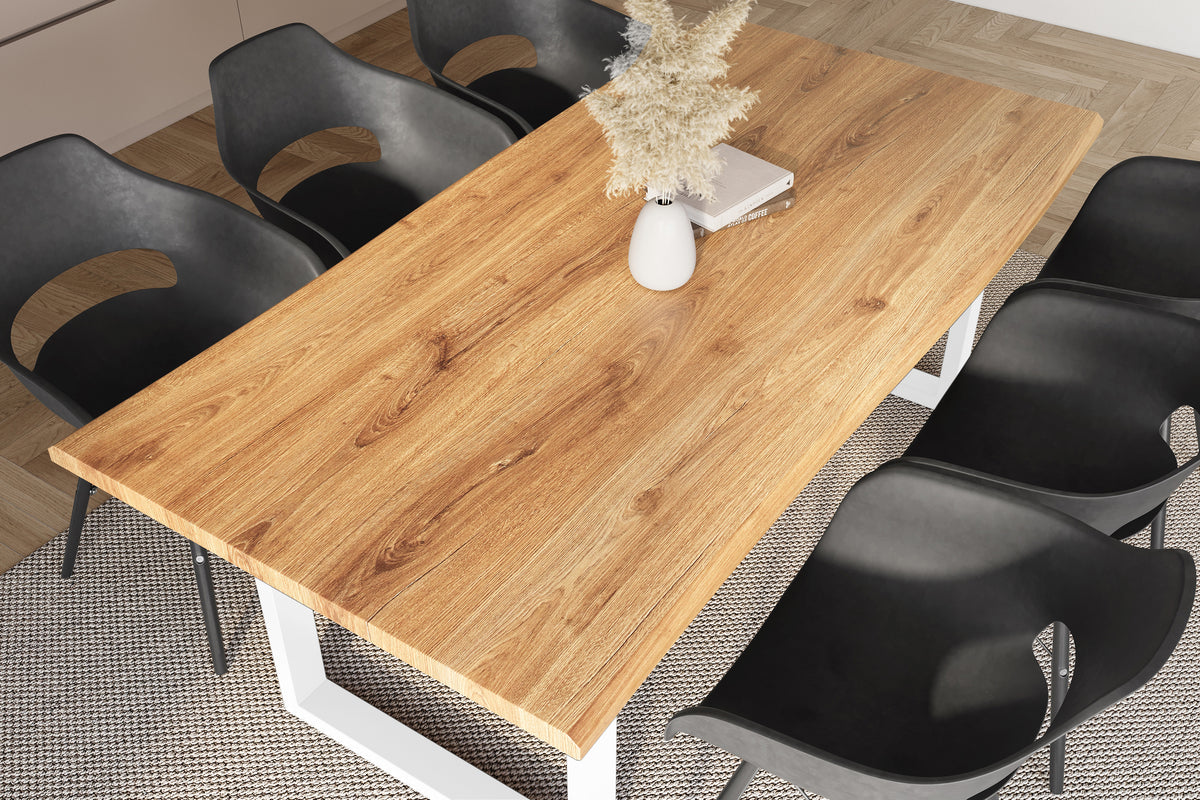 #220x100 #holzwildeiche-optik #u-gestellweiß