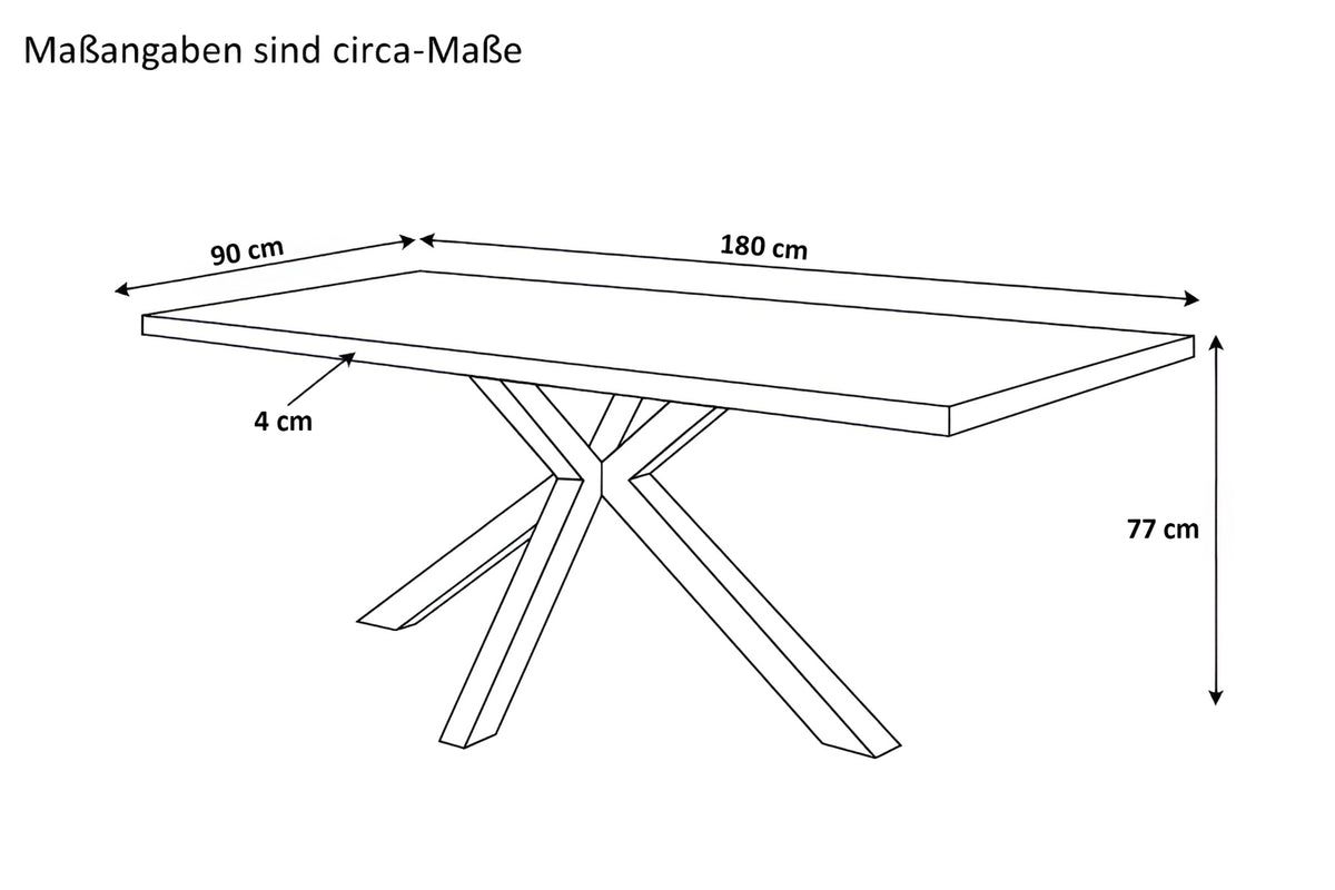 #180x90 #holznussbaum-optik #spider-gestellschwarz