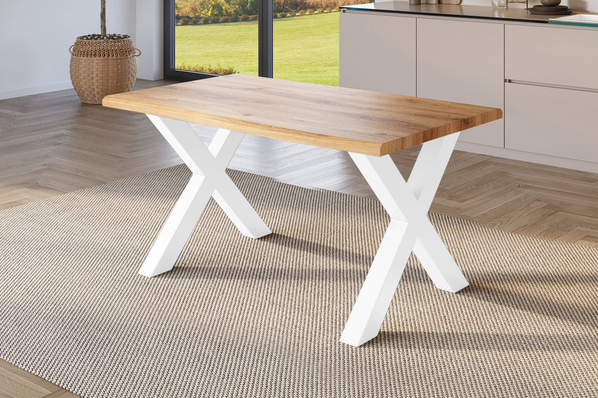 #140x80 #holzwildeiche-optik #x-gestellweiß