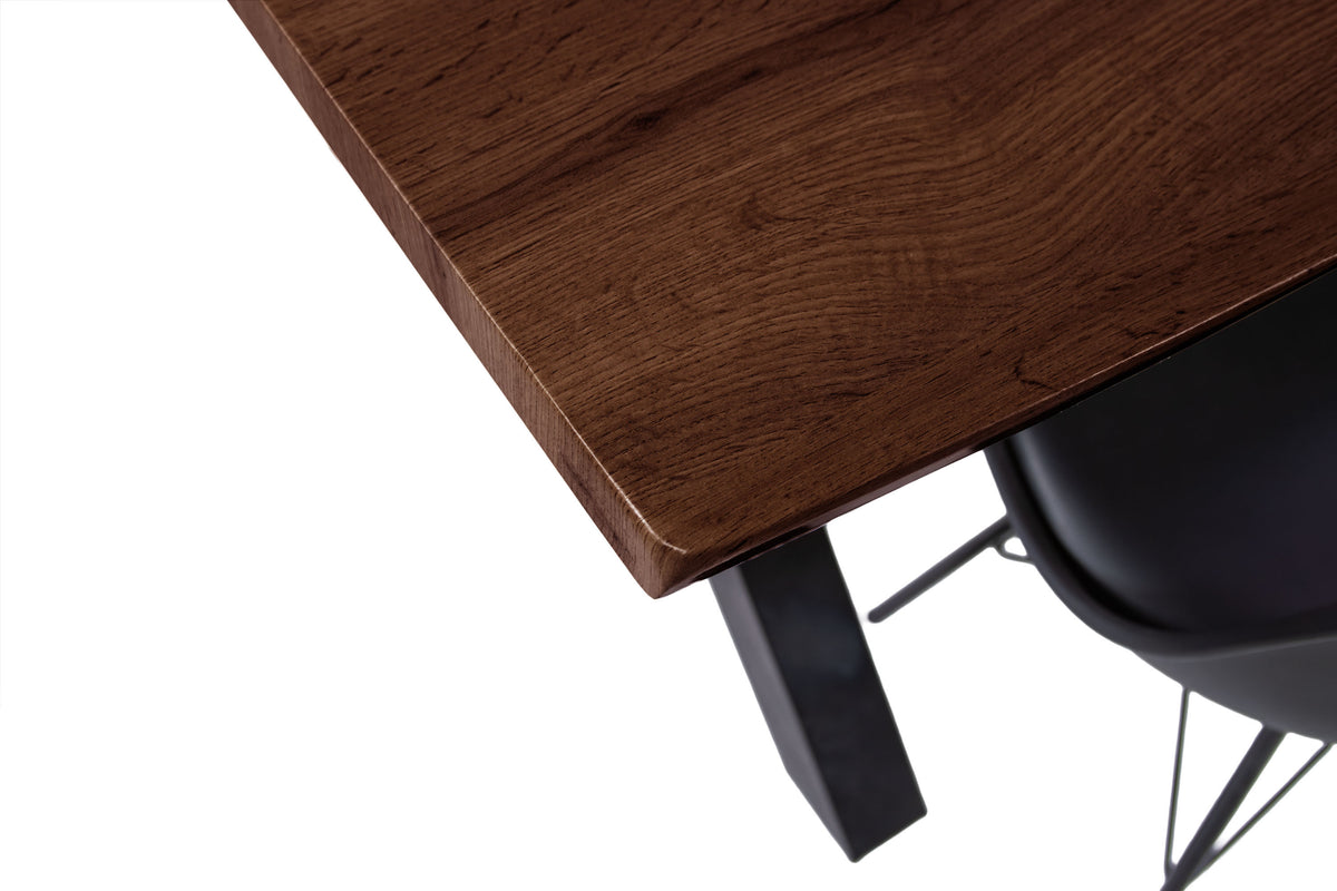 #160x85 #holznussbaum-optik #x-gestellschwarz