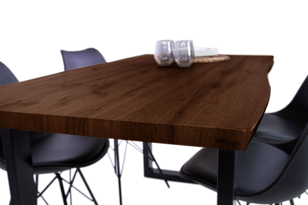 #160x85 #holznussbaum-optik #u-gestellschwarz