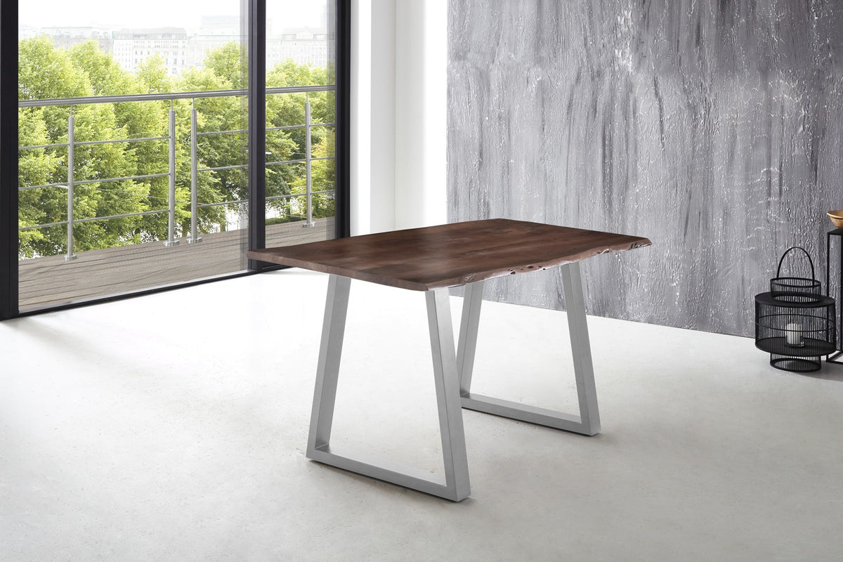 #180x90 #nussbaumfarben #v-gestellsilber