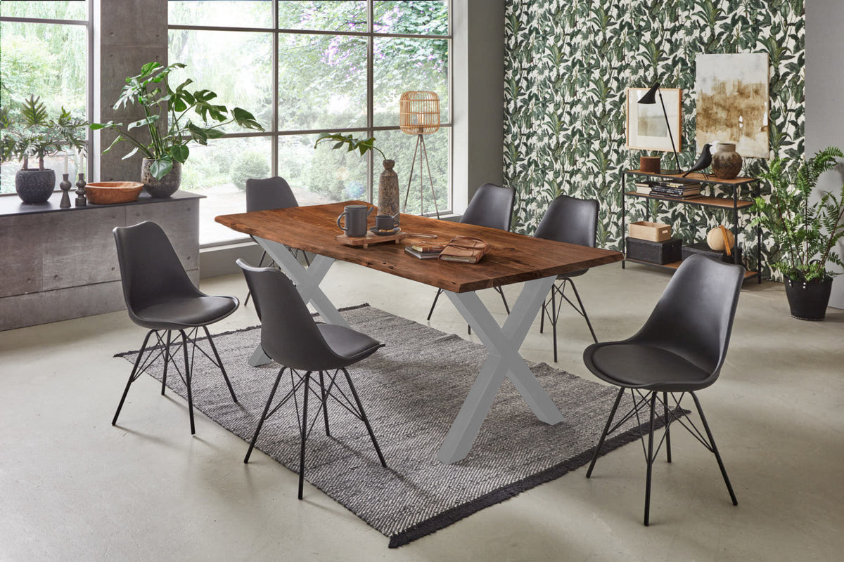 #220x100 #nussbaumfarben #x-gestellsilber