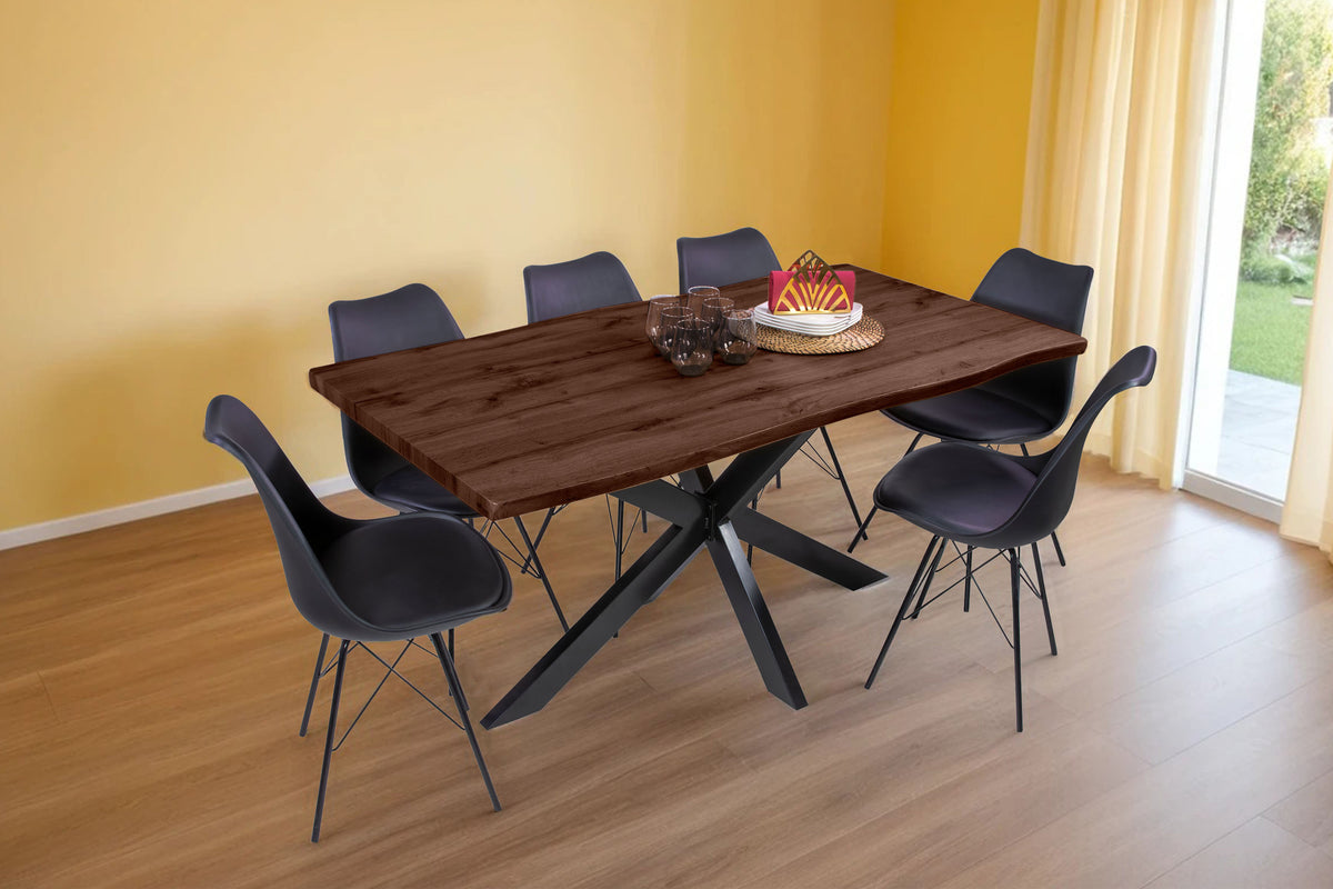 #160x85 #holznussbaum-optik #spider-gestellschwarz