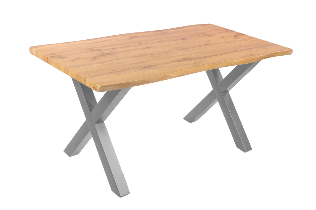 #160x85 #holzwildeiche-optik #x-gestellsilber