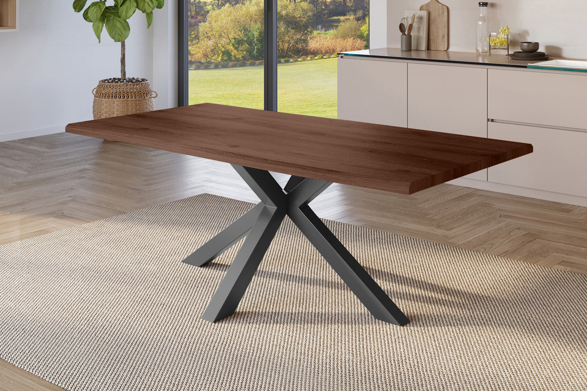 #240x100 #holznussbaum-optik #spider-gestellschwarz
