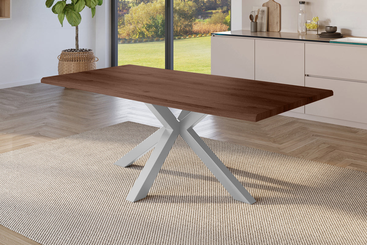 #220x100 #holznussbaum-optik #spider-gestellsilber