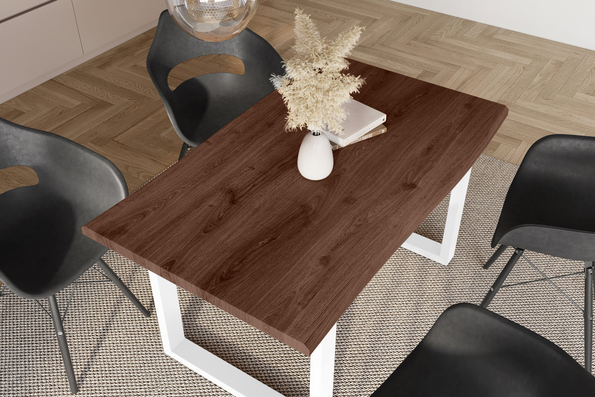 #140x80 #holznussbaum-optik #u-gestellweiß
