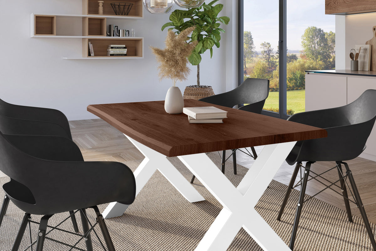 #120x80 #holznussbaum-optik #x-gestellweiß