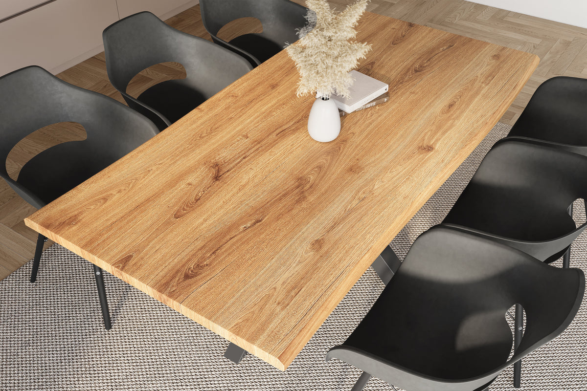 #180x90 #holzwildeiche-optik #spider-gestellschwarz
