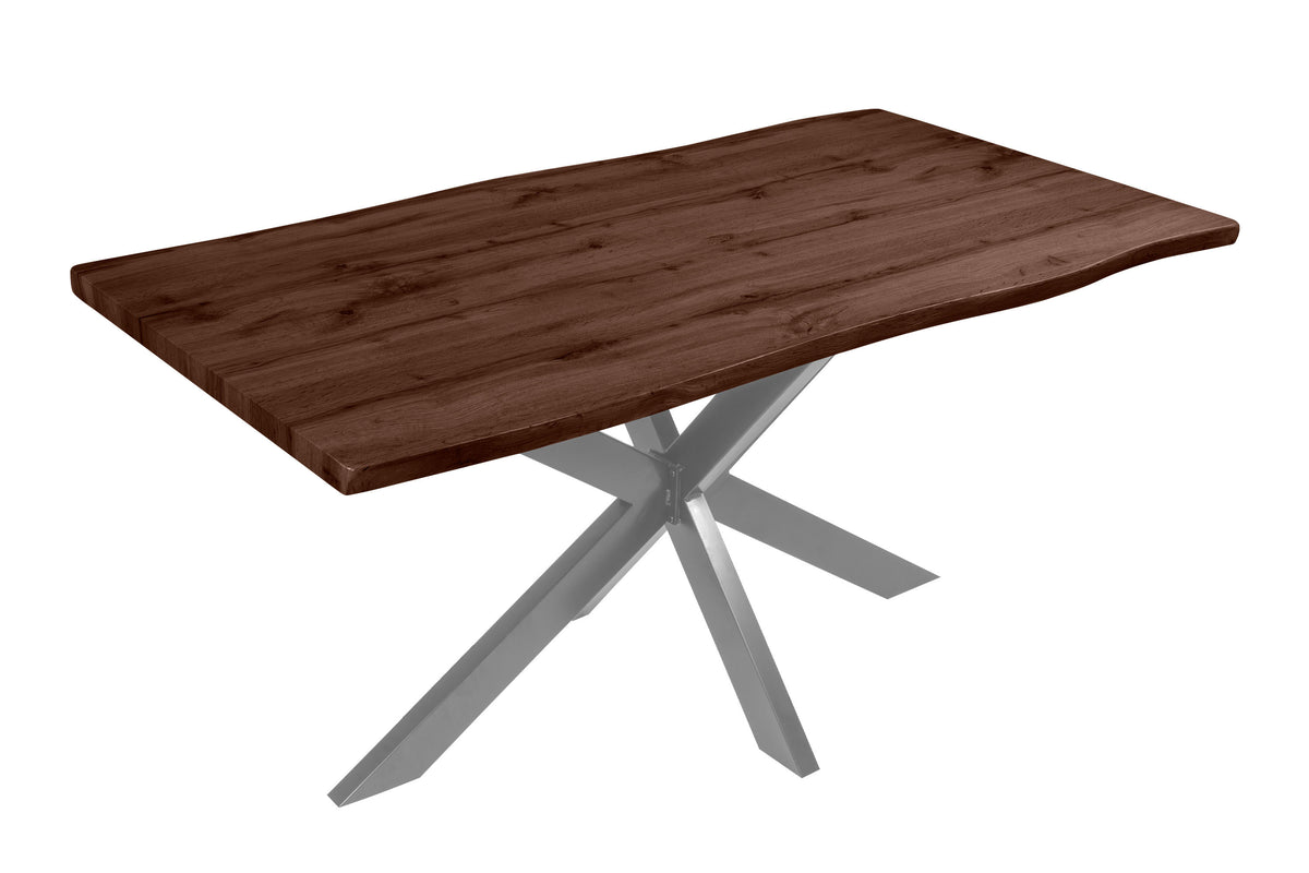 #160x85 #holznussbaum-optik #spider-gestellsilber