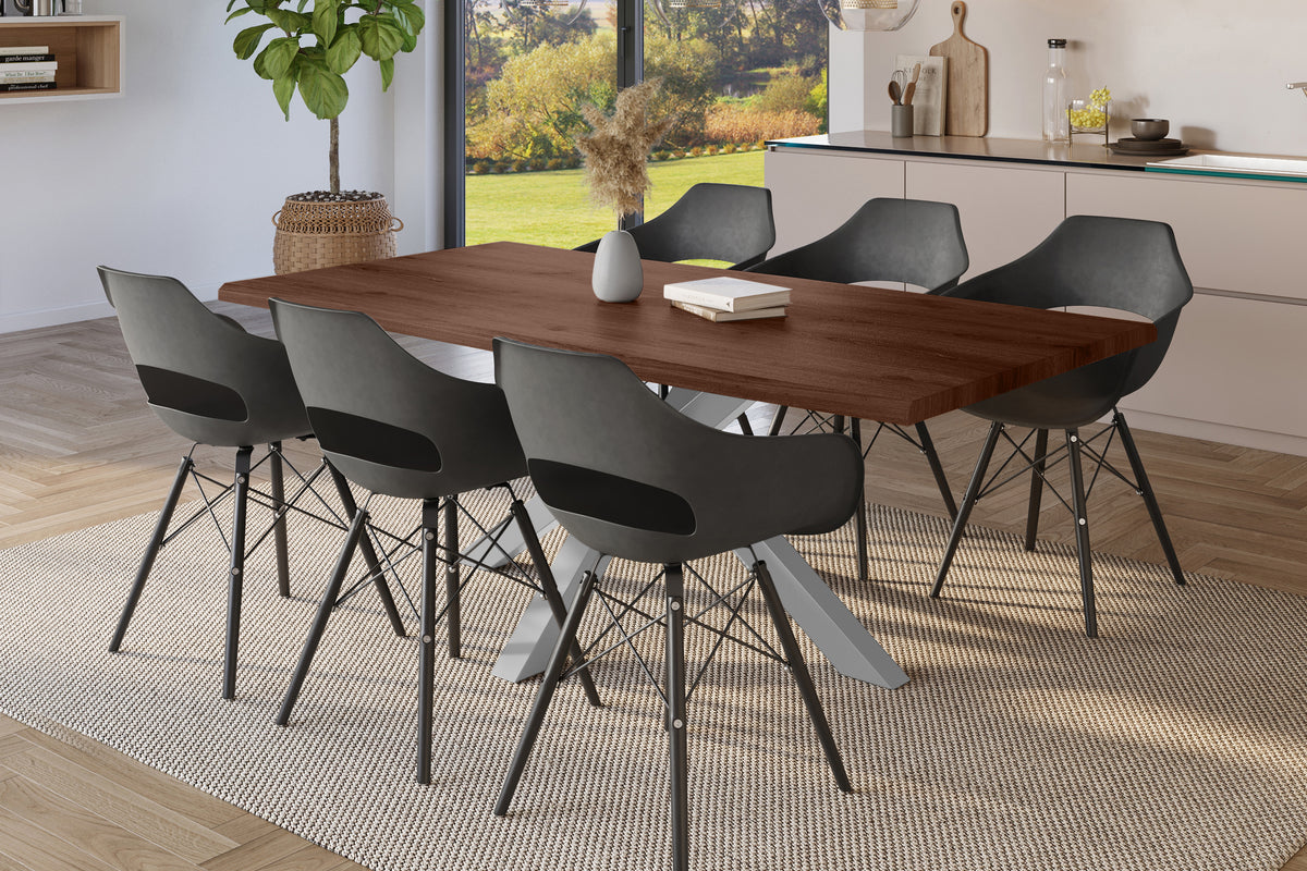 #180x90 #holznussbaum-optik #spider-gestellsilber