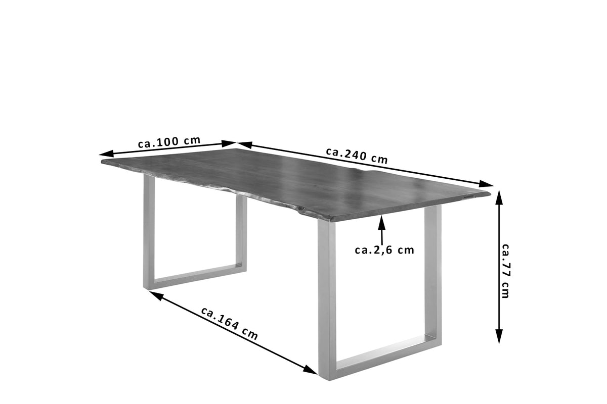 #240x100 #nussbaumfarben #u-gestellsilber