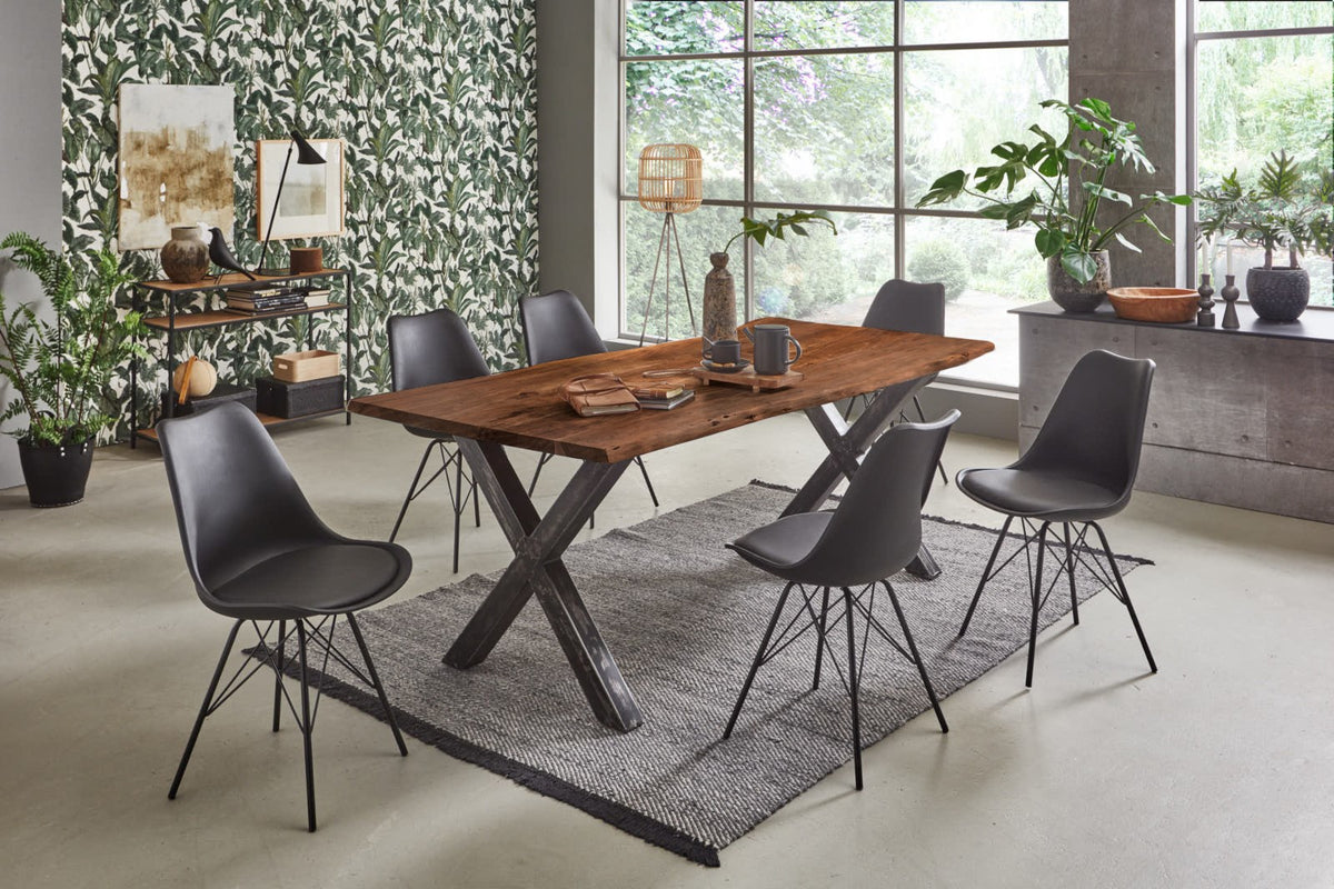 #140x80 #nussbaumfarben #x-gestellvintageschwarz