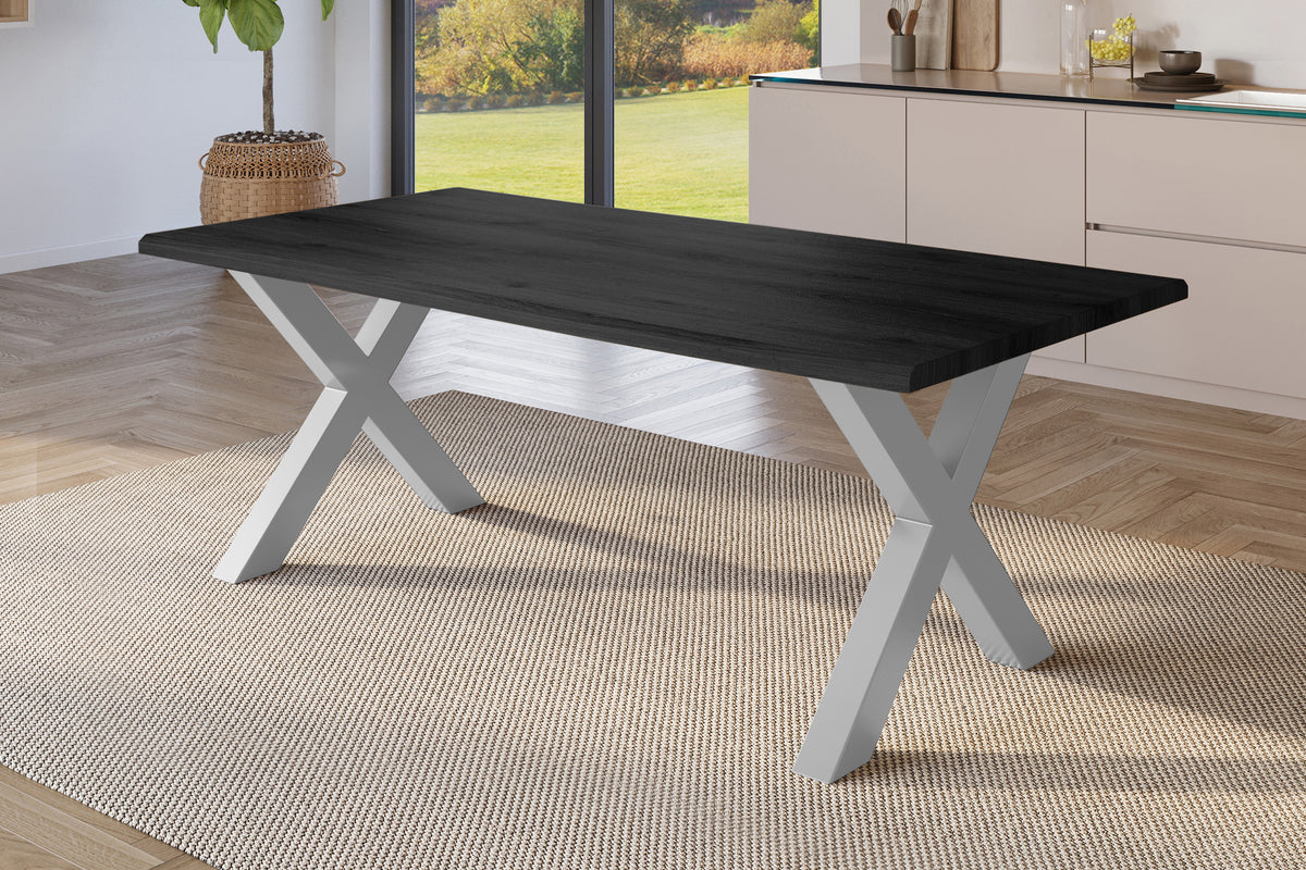 #240x100 #holzgrau-optik #x-gestellsilber