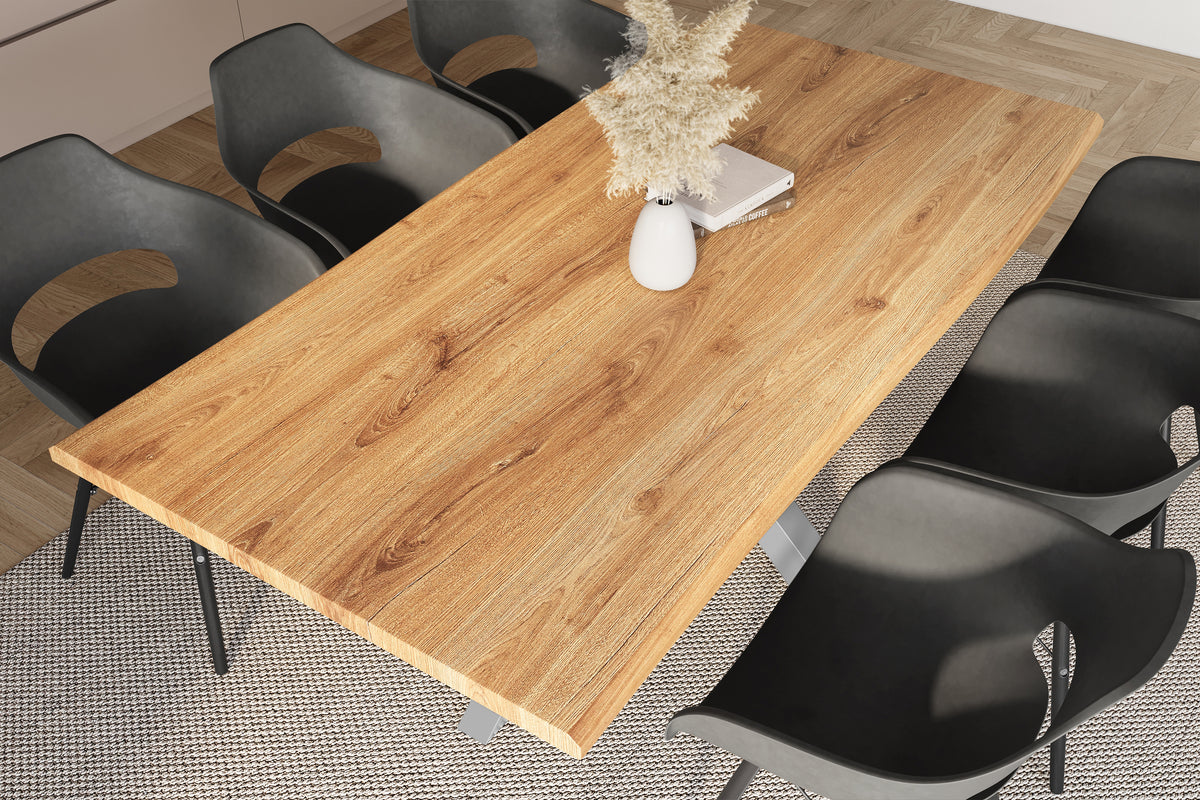 #220x100 #holzwildeiche-optik #spider-gestellsilber