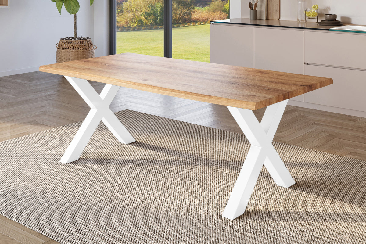 #180x90 #holzwildeiche-optik #x-gestellweiß