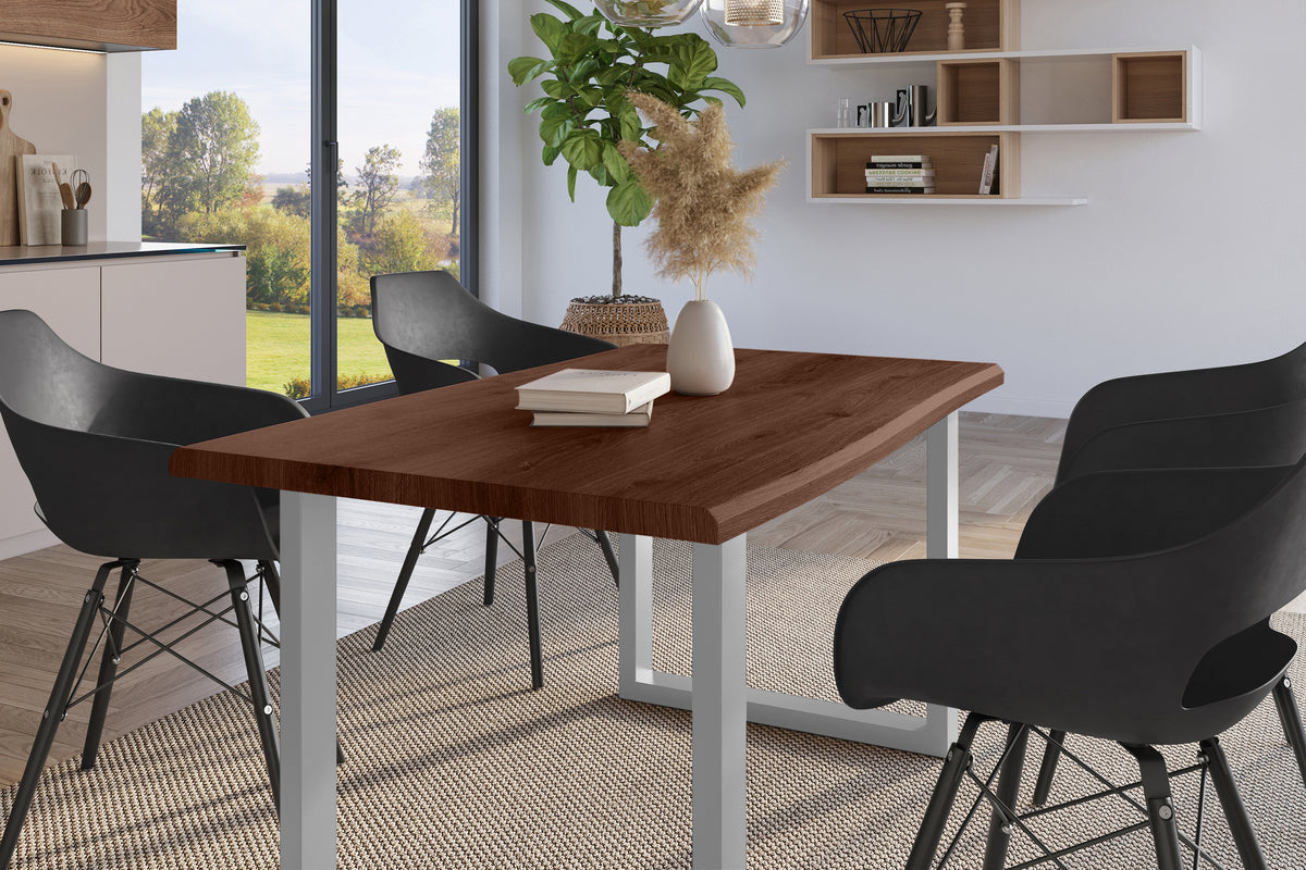 #120x80 #holznussbaum-optik #u-gestellsilber