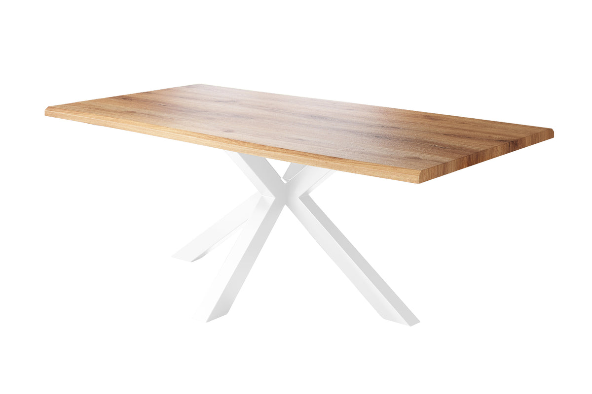 #200x100 #holzwildeiche-optik #spider-gestellweiß