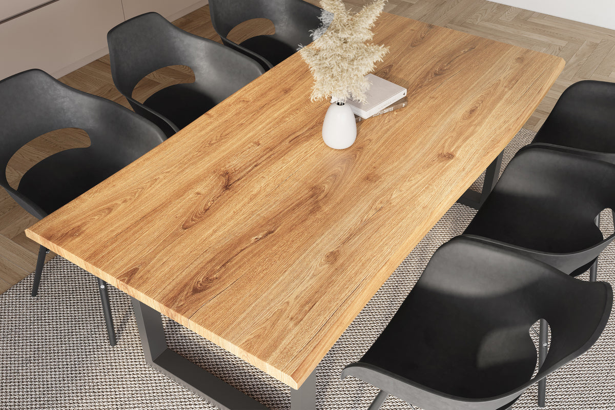 #220x100 #holzwildeiche-optik #u-gestellschwarz