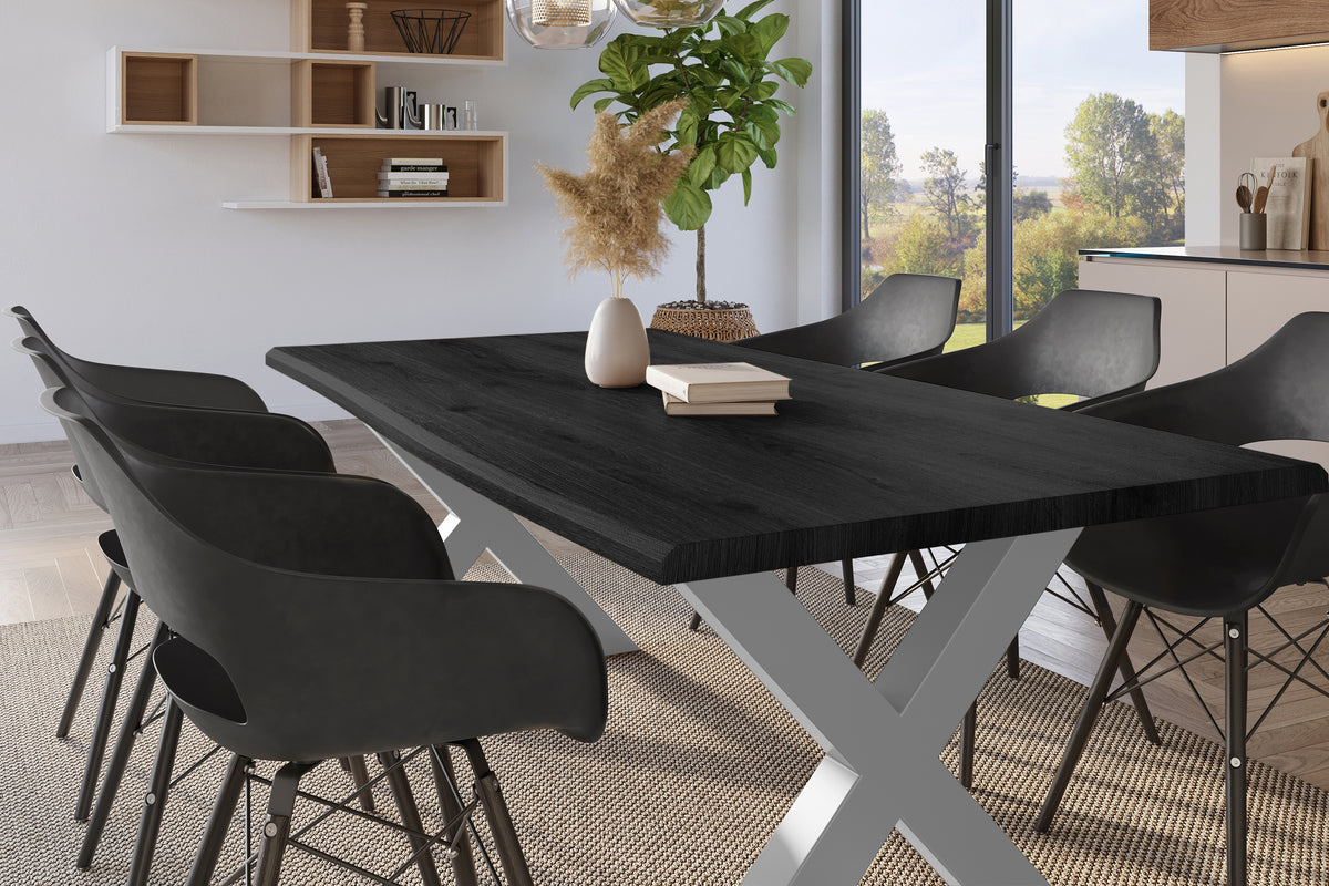 #180x90 #holzgrau-optik #x-gestellsilber
