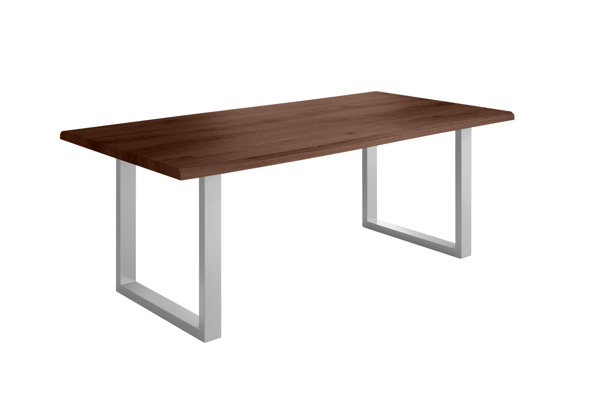#180x90 #holznussbaum-optik #u-gestellsilber
