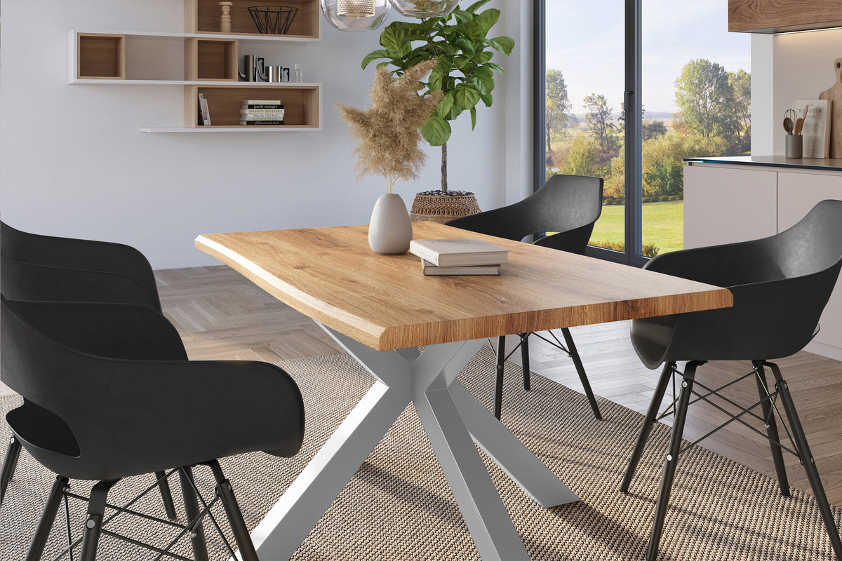 #120x80 #holzwildeiche-optik #spider-gestellsilber