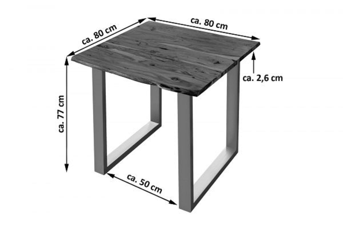 #80x80 #nussbaumfarben #u-gestellsilber