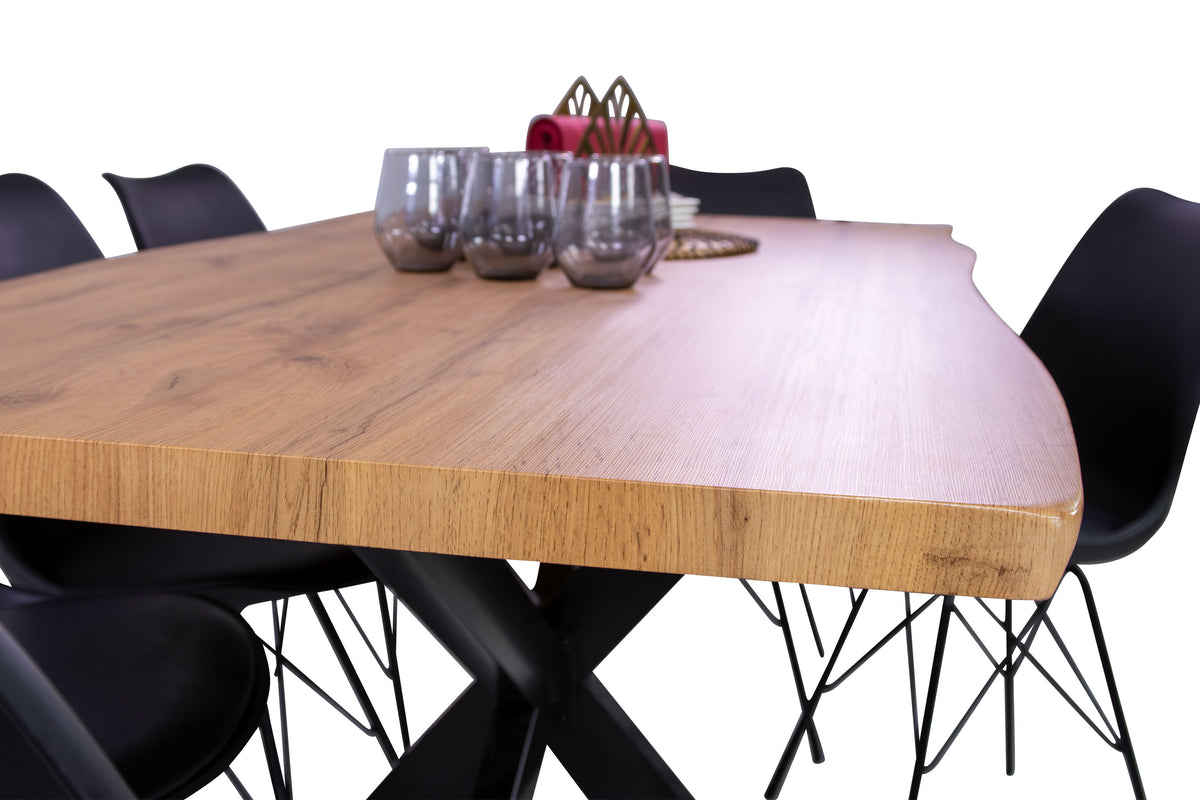 #160x85 #holzwildeiche-optik #spider-gestellschwarz