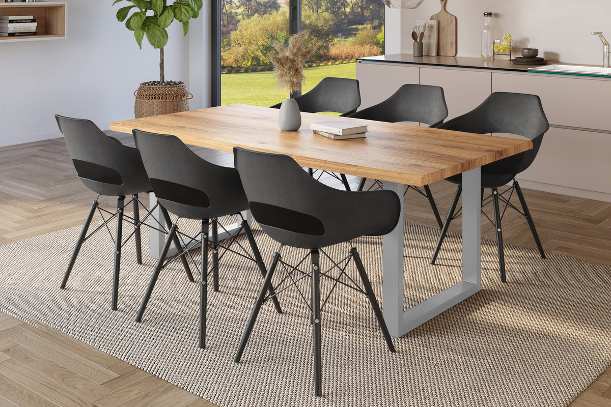 #240x100 #holzwildeiche-optik #u-gestellsilber