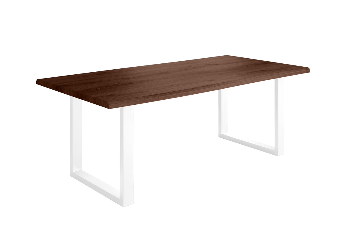 #200x100 #holznussbaum-optik #u-gestellweiß