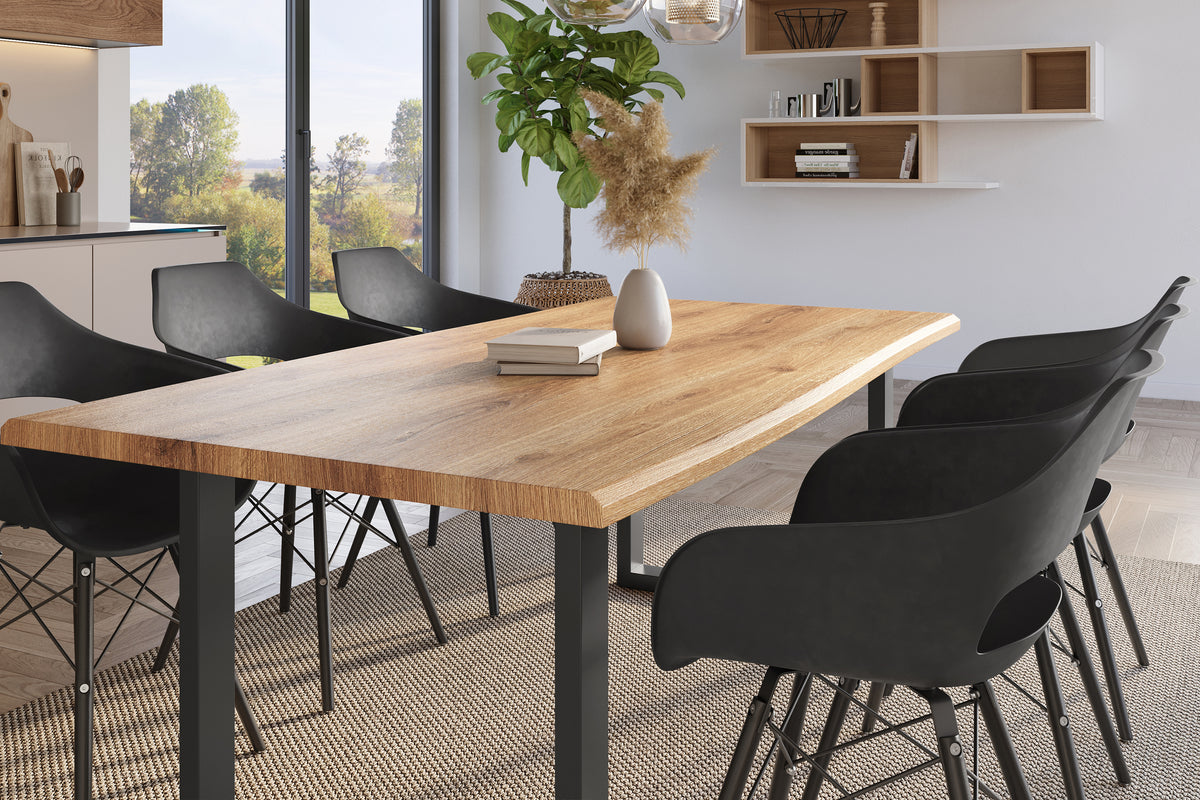#220x100 #holzwildeiche-optik #u-gestellschwarz