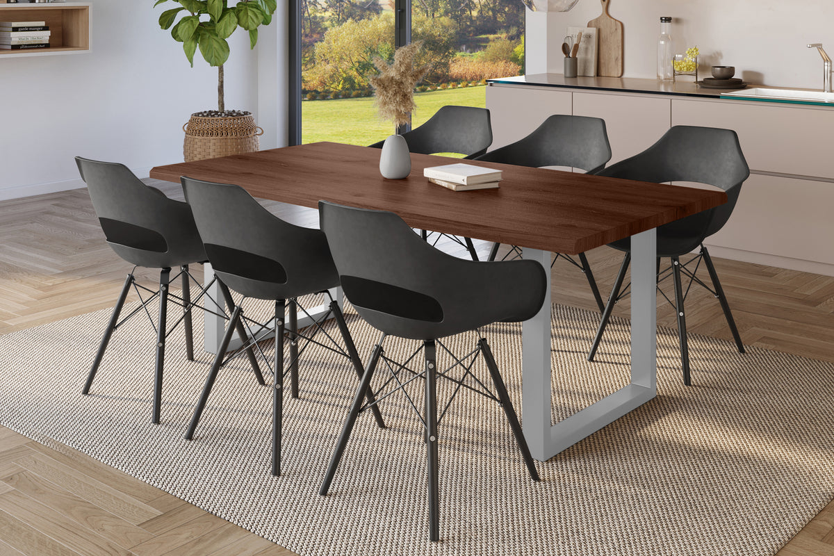 #240x100 #holznussbaum-optik #u-gestellsilber