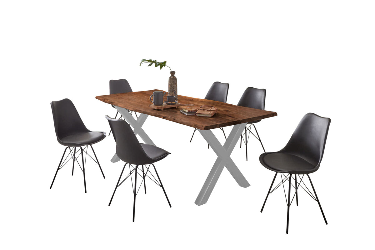 #140x80 #nussbaumfarben #x-gestellsilber