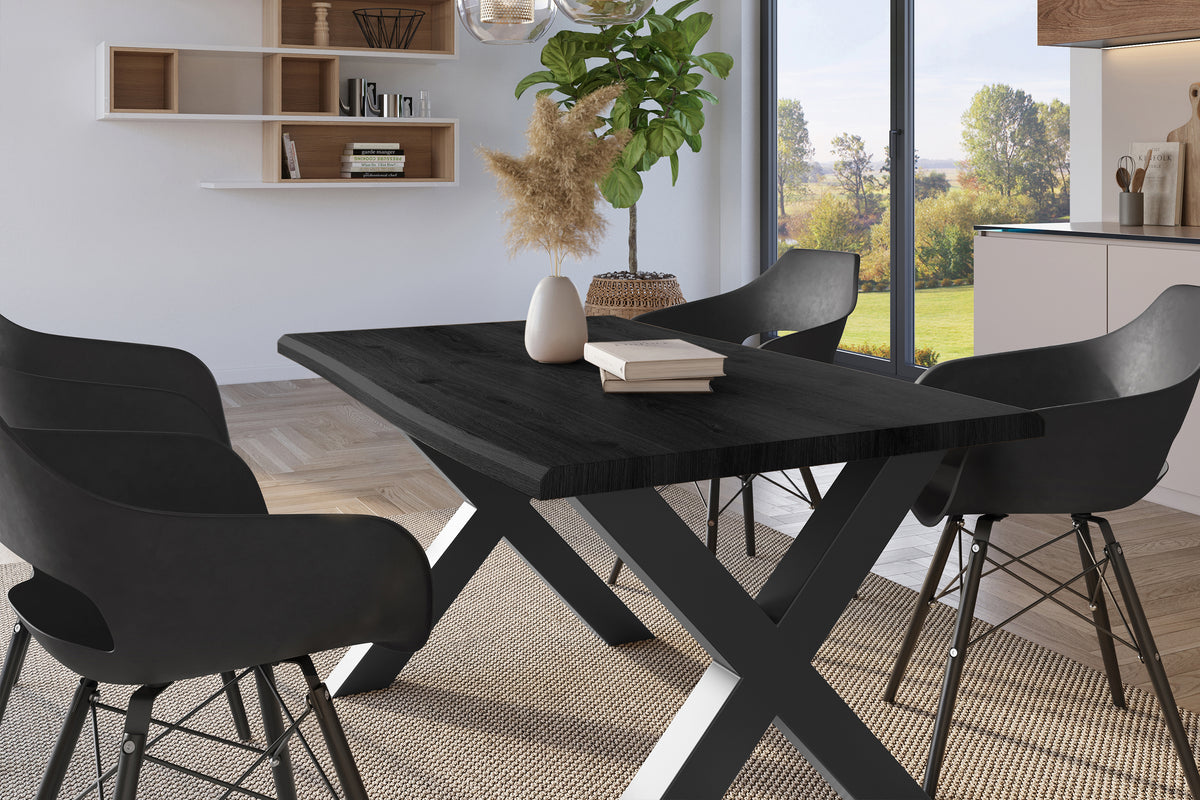 #140x80 #holzgrau-optik #x-gestellschwarz
