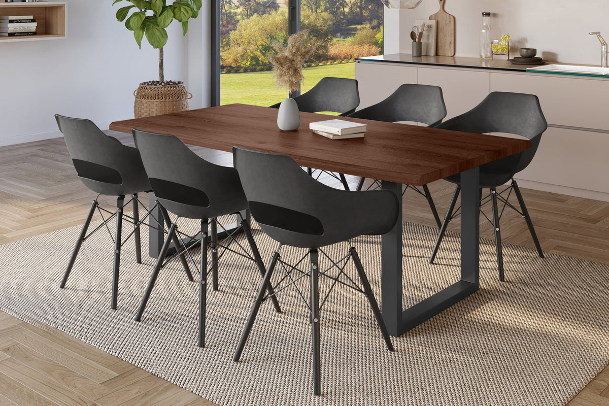 #240x100 #holznussbaum-optik #u-gestellschwarz