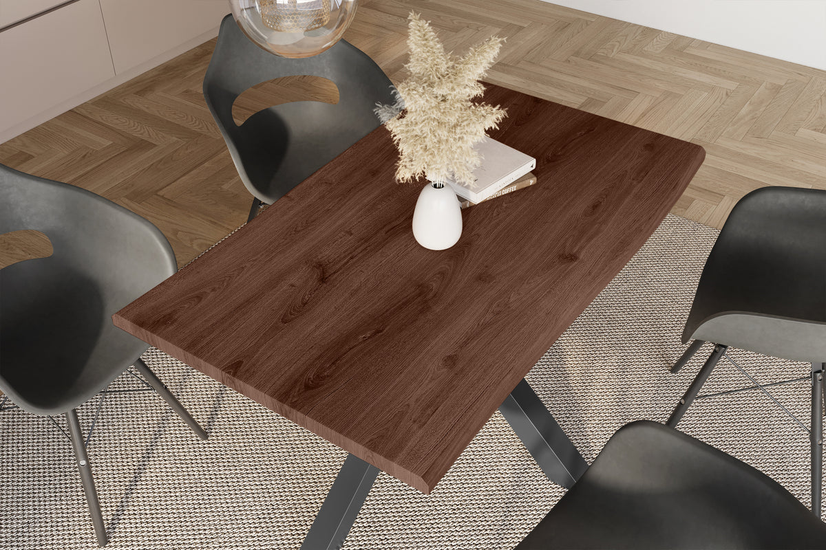 #140x80 #holznussbaum-optik #spider-gestellschwarz