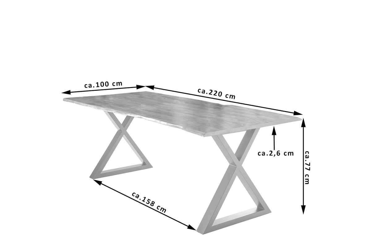#220x100 #naturfarben #x-gestellsilber