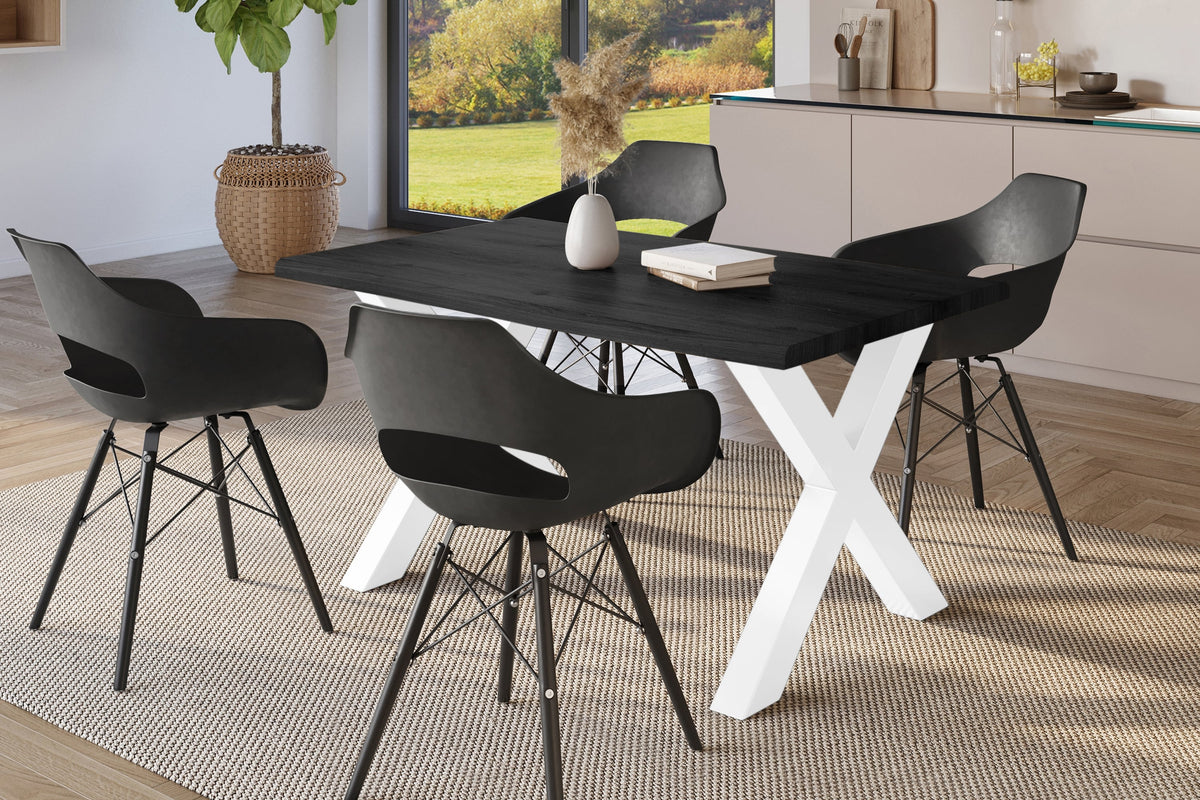 #180x90 #holzgrau-optik #x-gestellweiß