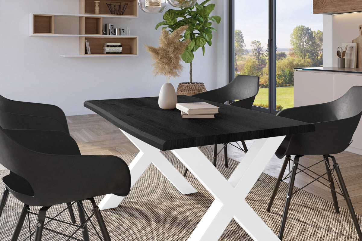 #220x100 #holzgrau-optik #x-gestellweiß