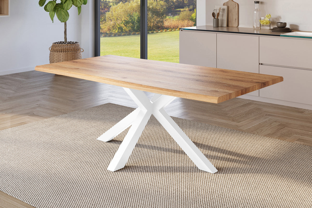 #200x100 #holzwildeiche-optik #spider-gestellweiß