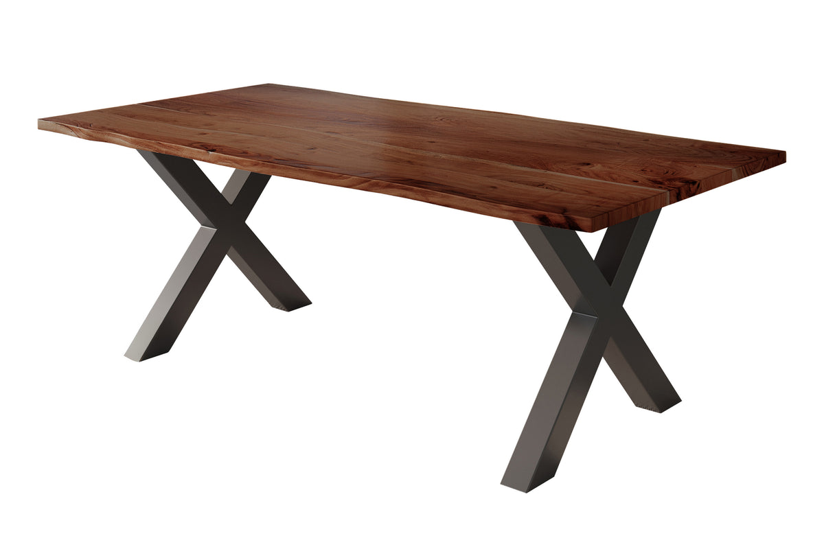 #200x100 #nussbaumfarben #x-gestellschwarz