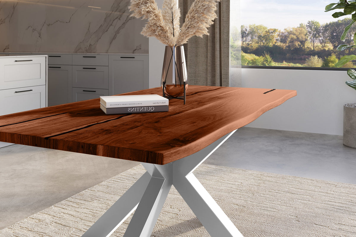#180x90 #nussbaumfarben #spider-gestellsilber